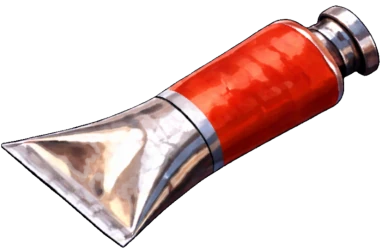 Red paint tube